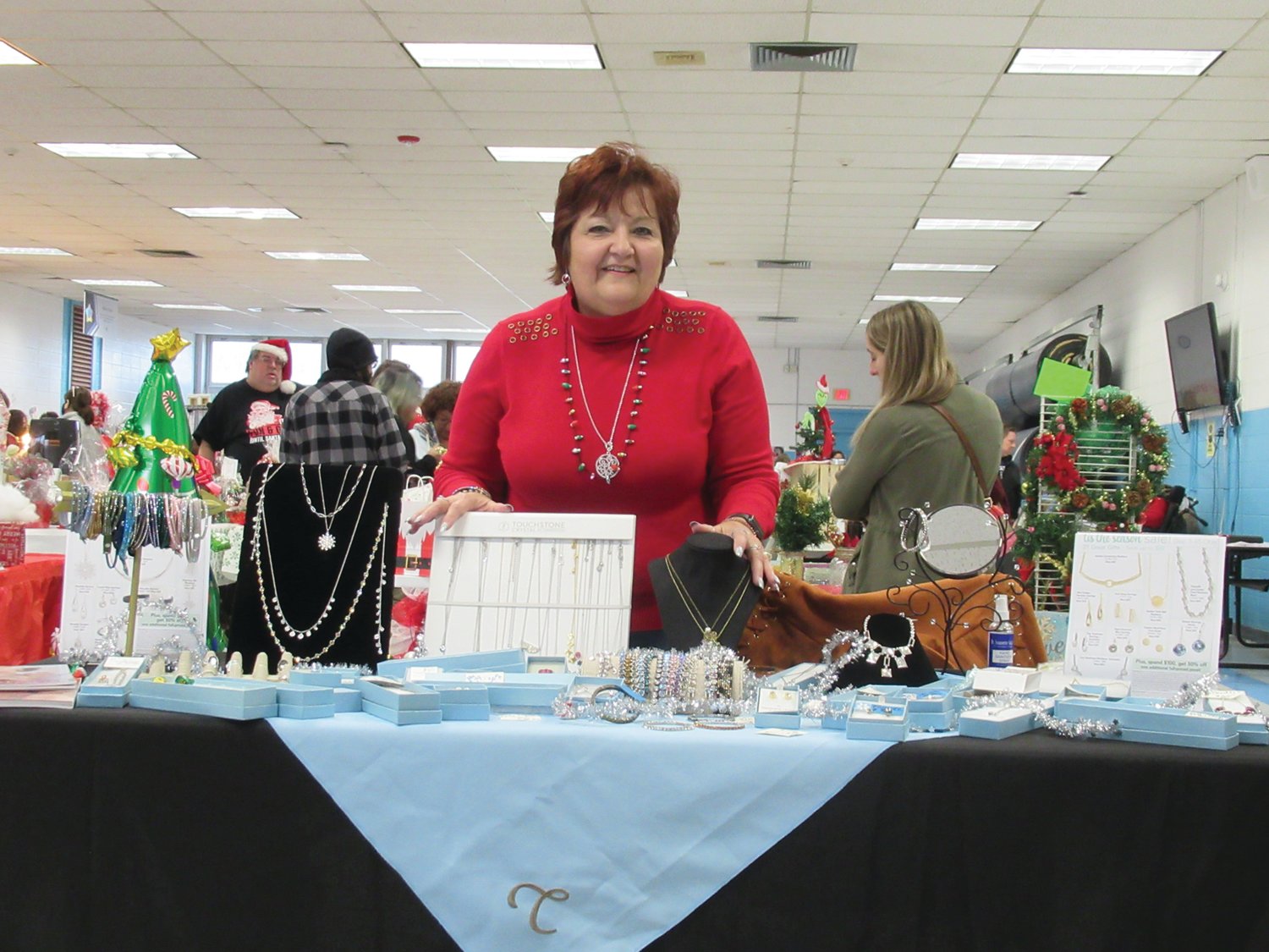 CINDY’S CORNER: Cindy Taylor’s Touchtone Crystal booth was among the 56 booths at Saturday’s Holly Fair.